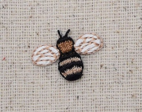Mini/Small - Bee - Brown/Black - Iron on Applique/Embroidered Patch