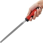 8-Inch Triangle Metal File T12 High Carbon Steel Professional Cut Hand File | Metal Triangular File with Ergonomic Non-Slip Handle for Deburring, Shaping, Sharpening, Metalworking, Wood, Metal, Plastic
