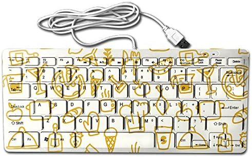 Keyboard Pizza Pattern Cable USB Access Mac And PC Compatible Office With A Good Fingertip Feel Easy To Carry