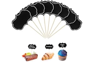 48pcs Black Blank Chalkboard Cheese Markers & Food Labels for Charcuterie Boards, Party Buffet, Weddings, Birthdays - Durable