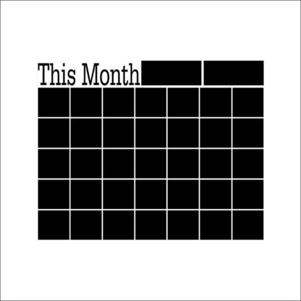 Large Chalkboard Wall Calendar Planner,Erasable Chalk Markers Wall Decal Sticker for Office, Home, Classroom,Refrigerator, 58.5cm*46.5cm