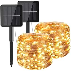 hepside 2 × 120 LED/12 M Solar Fairy Lights Outdoor, Solar Fairy Tuinverlichting Koperdraad Waterdicht 8 modi…
