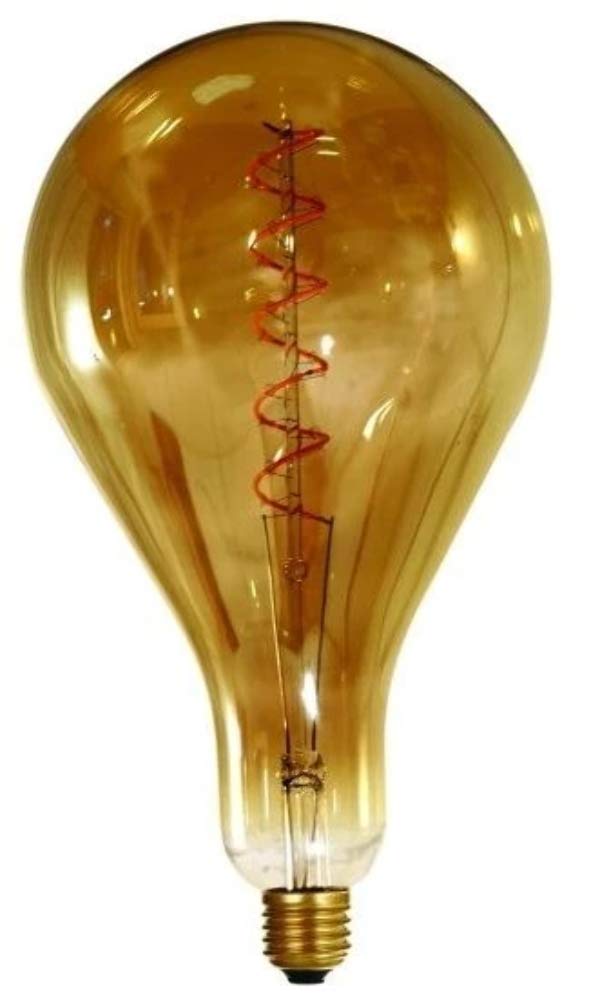 Girard Sudron 716698-LED 29cm Big Bulb (290x162mm) LED Twisted Filament Lightbulb Lamp, E27 (ES Edison Screw Cap), Smokey, Very Warm White, 240 Lumens, Dimmable, 6 W