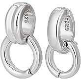 Beebeecraft 2Pcs 2 Sizes Double Bail Clasps 925 Sterling Silver Fold Over Twister Clasps Connector for Necklace Jewelry Making