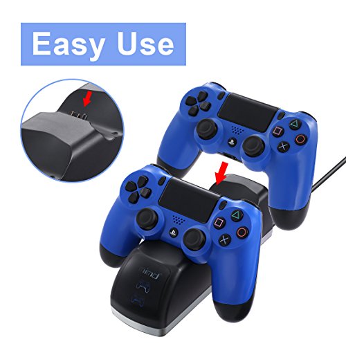 image for PS4 Controller Charger, JAMSWALL Dual Fast USB Charge Station Charging
