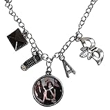 Pretty Little Liars Glass Dome Pendant Necklace With 4 Metal Charms