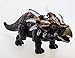 WolVol Walking Triceratops Dinosaur Toy Figure with Many Lights & Loud Roar Sounds, Real Movement (Battery Powered)