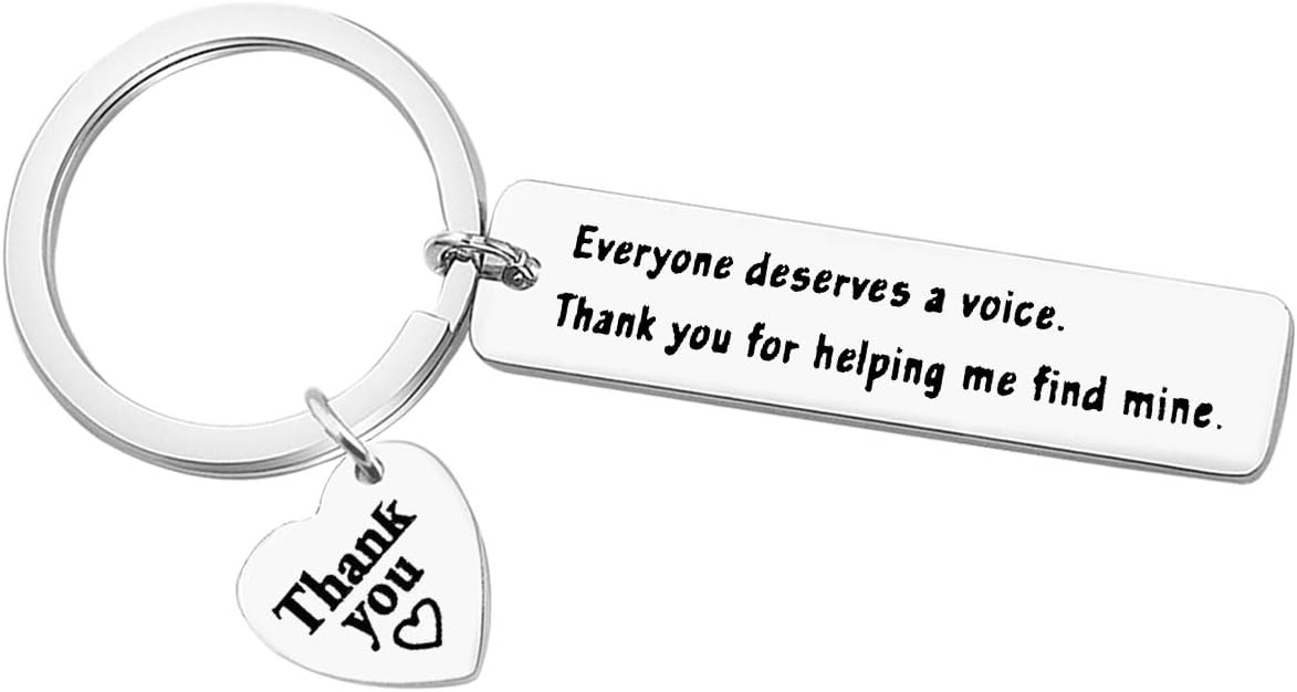 Speech Therapy Gifts Keyring Everyone Deserves A Voice Keyring Speech Therapist Gifts Speech Language Pathologist Gifts Christmas Birthday Gifts Thank You Gifts for Therapist
