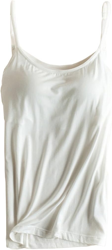 Womens Modal Built-in Bra Padded Active Strap Camisole Yoga Tanks Tops