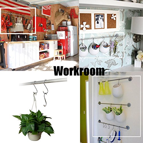 Shells® 10 Pack 4 Inches Silver Color S Shaped Metal Hooks Hangers For Home, Kitchen and Garage
