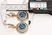 Turkish Handmade Jewelry Round Shape London Blue and Round Cut Topaz 925 Sterling Silver Dangle/Drop Earrings