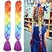 2Pcs/lot Girl Jumbo Braids Long Fishtail Ponytail Rainbow Tone Ombre Kanekalon Hair Extension Synthetic Fiber Twist Braiding Hair