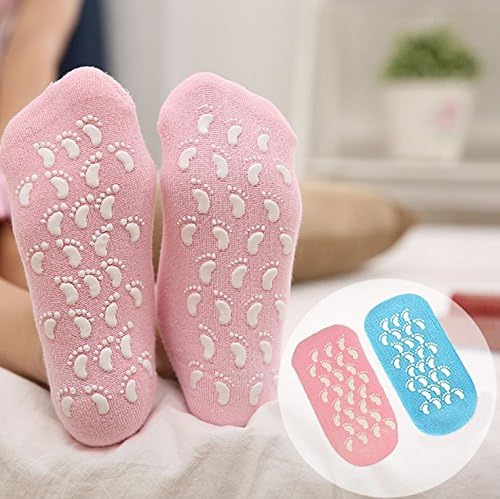 Veewon 2 Pair Moisturizing Gel Socks with Spa Quality Gel for Moisturizing Vitamin E and Oil Infused Helping Repair Dry Cracked Skins and Softens Feet