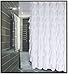 Ruffled White Fabric Shower Curtain