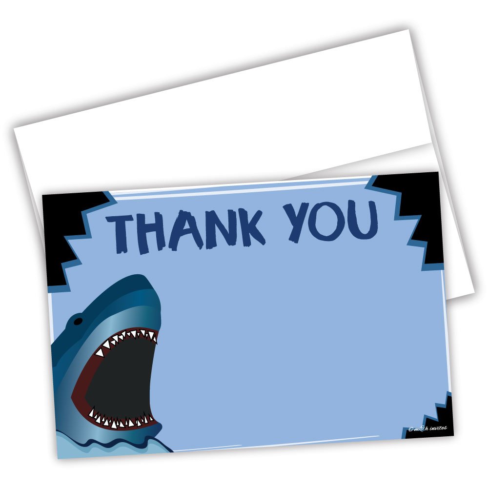 Shark Birthday Thank You Cards (20 Count)