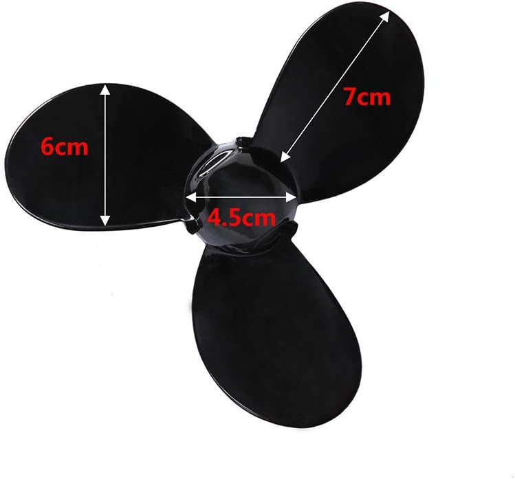 LEADALLWAY Aluminum Alloy Propeller 3 Blades 7 1/4×5 - A Black for Leadllaway T4.0/4.0+ Outboard Motors : Sports & Outdoors