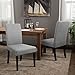 Furmax Dining Chairs Fabric Kitchen Parson Chair Urban Style Dining Side Chair with Solid Wood Legs Set of 2 (Grey)