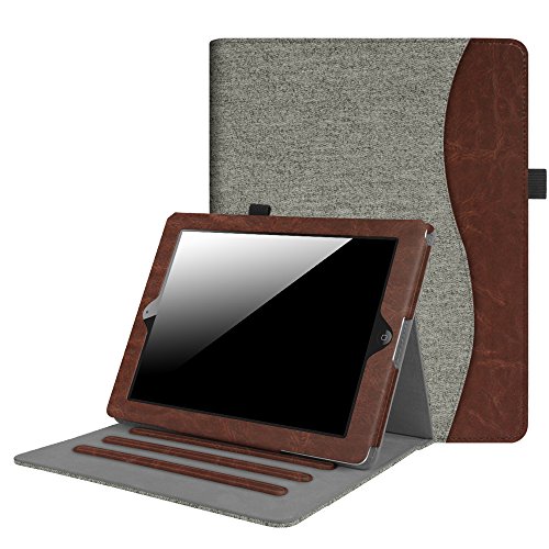 Fintie iPad 2/3/4 Case [Corner Protection] - [Multi-Angle Viewing] Folio Stand Smart Cover with Pocket, Auto Sleep / Wake for Apple iPad 2, iPad 3 & iPad 4th Gen Retina Display, Denim Grey