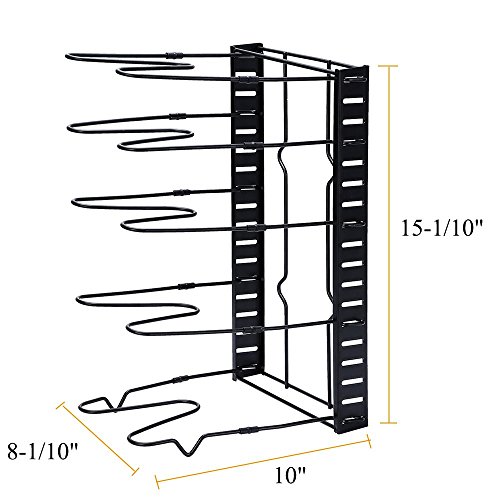 GEYUEYA Home Pan Pot Organizer Heavy Duty Height Adjustable Cookware Rack Holder for Kitchen Cabinet Pantry and Countertop - Easy Assembly - Thumbnail 2