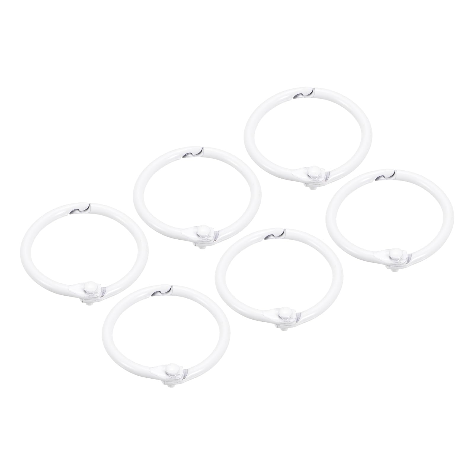 METALLIXITY Loose Leaf Binder Rings (30mm/1.2 Inch) 12Pcs, Steel Key Ring Binder Clips Book Rings - for Home or Office, White