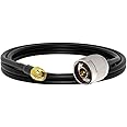 onelinkmore Low Loss RG58 N Male to SMA Male Antenna 3FT RF Coaxial Cable and Two-Way Radio Applications Pure Copper 50 ohm C