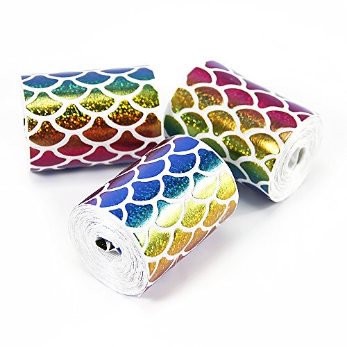 Sequins Mermaid Scales Ribbon 3 Wide 5 Yard For Diy Handmade Hair