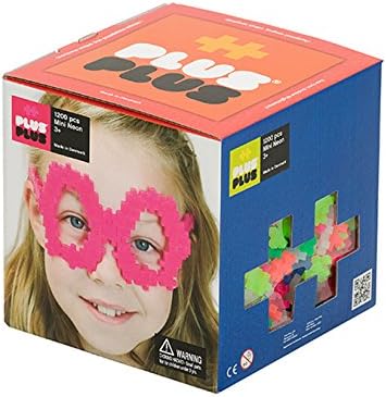 Plus Plus - Open Play Set - 1,200 Piece - Neon Color Mix, Construction Building Stem Steam Toy, Interlocking Mini Puzzle Blocks For Kids