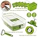 Adjustable Mandoline Slicer - Vegetable Slicer with 5 Stainless Steel Blades in Storage Box, Holder, Container with Lid, plus Peeler and Ebook, Easy to Use Julienne Food Slicer by NioChef