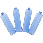 PRETYZOOM 4pcs Air Conditioner Ice Packs Fillable Reusable Ice Blocks for Air Cooler, Portable Freezer Blocks for Lunch Box, Camping Insulated Box - 1.45x1.45x6.56''