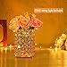 VINCIGANT Silver Decorative Flower Vases Candle Lantern for Coffee Table Centerpieces,Gifts for Anniversary/Wedding/Christmas