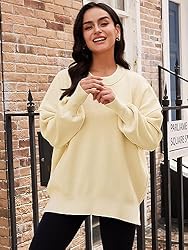 LILLUSORY Women's Cream Sweaters 2023 Fall Cashmere