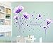 SWORNA Nature Series 3D Romantic Purple Flowers Removable Vinyl DIY Mural Wall Decor Decals for Living Room/Bedroom/Hallway/Sitting Room/Playroom/Kindergarten/Kids Nursery 46” H X 79” W, X-Large