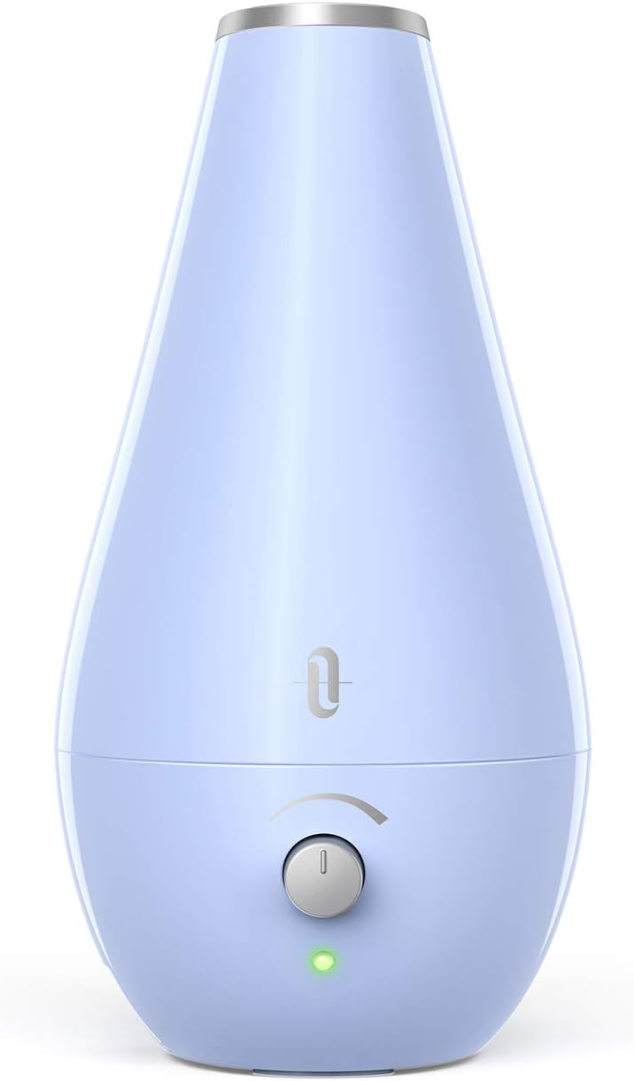 TaoTronics Cool Mist Humidifiers for Babies [BPA Free], 1.8L Quiet and Small Ultrasonic Humidifier for Bedroom Nightstand, Space-Saving, Filterless, Auto Shut Off-(0.48 Gallon, US 110V), Blue