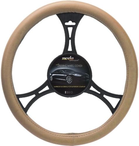 Moda Motorsports 9017 Beige Small Smooth Leatherette Steering Wheel Cover
