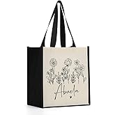 Grandma Mimi Gigi Grammy Nana Memaw Nanny Mama Mum Mom Auntie Gifts Reusable Canvas Tote Bag for Women