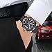 Watches Mens Sports Chronograph Waterproof Analog Quartz Watch with Black Leather Band Fashion Watch Women Watches