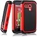 MOTO G case,EC Shock Absorbing Dual Layer Hybrid Case, Heavy Duty Protective Armor Case Cover for Motorola Moto G with Screen Protector and Stylus Pen (Red)
