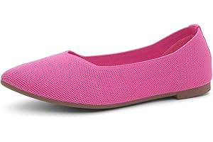 Shoe Land Womens Carinne Pointed Toe Flats Knit Ballet Flat Shoes Classic Slip on Dressy Comfort Shoes for Daily Work Office