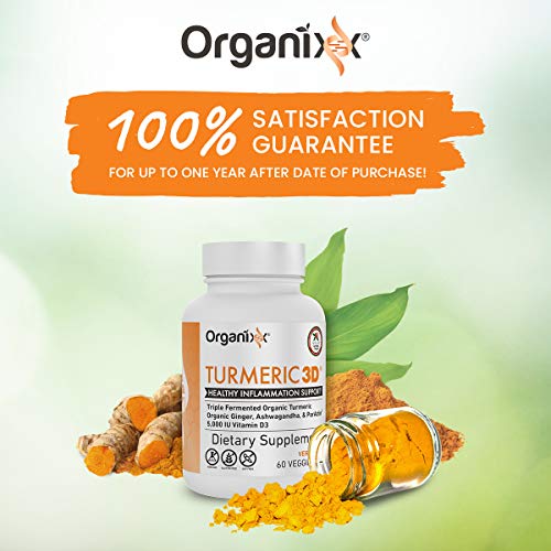 Organixx Turmeric 3D Natural Inflammatory Support 60 Vegetarian