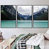 3 Piece Framed Canvas Wall Art Lake Landscape Canvas Prints Home Artwork Decoration for Living Room,Bedroom - 16