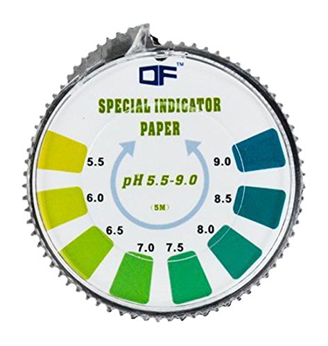 DF Speciality Paper pH Indicator Litmus Test Paper Strip Roll, 5.5-9.0 for Water Urine and Saliva - 5 Meters