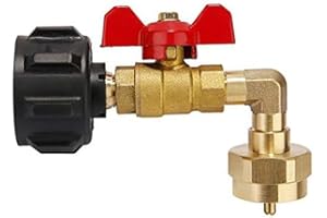 QCC1 Refill Adapter With Control Valve for 40 to 44Lbs Large Cylinders, for All 1Lb Propane Bottles, Brass Quick Connector An