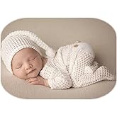 Coberllus Newborn Photography Props Outfits Hat and Bodysuits Romper for Baby Photo Shoot Boy Girl