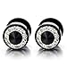 8mm Mens Black Stud Earrings Stainless Steel Illusion Tunnel Plug Screw Back...