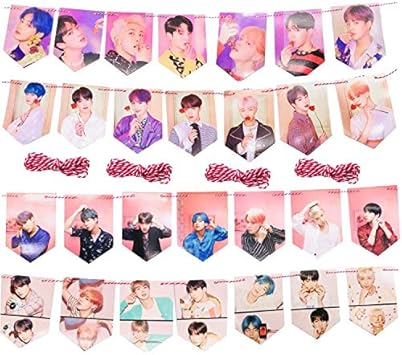 Amazon Com 28 Pcs Kpop Bingtan Boys Hanging Banner 4 X 2 Meter