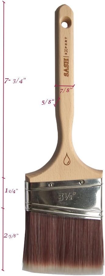 Sash Expert Flat Professional Angled Paint Brush (3-1/2"), Angle Sash Synthetic Paint Brushes, Perfect Edge Brush - Image 3
