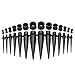 PiercingJ 28pcs 8G-1/2(3-12mm) Surgical Acrylic Plug Tapers Stretching Kit + Soft Silcone Flared Ear Tunnel Stretcher Set