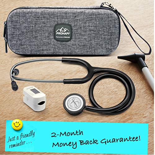 PROHAPI Hard Stethoscope Case, Large Stethoscope Carrying Case with ID