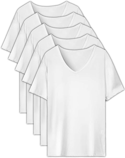 Amazon Easy Mode T インナーシャツ メンズ 肌着 ５枚組 半袖 Vネック 防菌防臭 白 クセになる肌触り インナーシャツ 通販