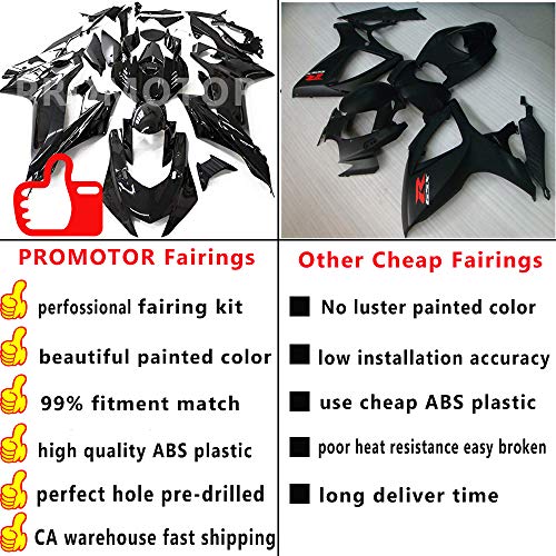 PROMOTOR Motorcycle Fairing Kit Glossy Black Fairings for Kawasaki Ninja 636 2003-2004